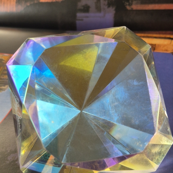 OC by Oleg Cassini Crystal Pyramid with Blue and Yellow Accents - Picture 5 of 11